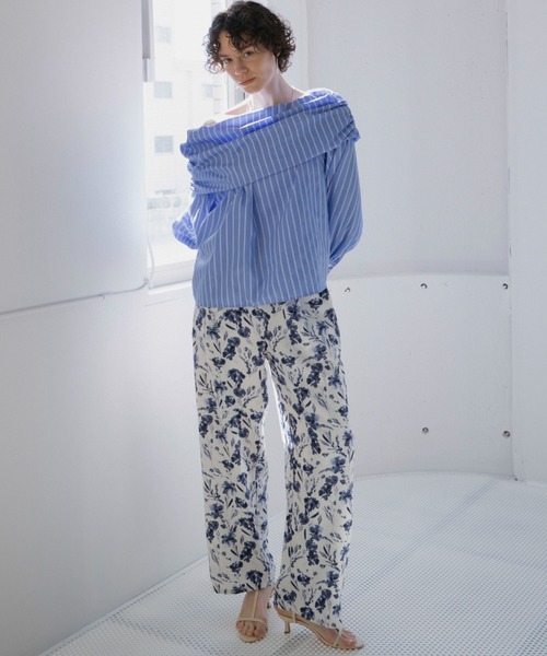 Doux archives ストライプシャツ【新品未使用タグ付き】 DOUX ARCHIVES シャツ ブラウス ストライプドルマンシャツ