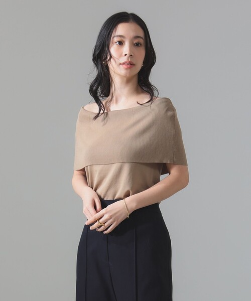 Demi-Luxe BEAMS ニット セーター オフショルダー ノースリーブ