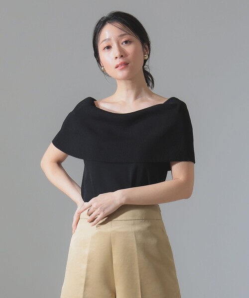 BEAMS ビームス 今期オフショルダー ノースリーブ プルオーバーニット Demi-Luxe BEAMS ニット セーター オフショルダー ノースリーブ