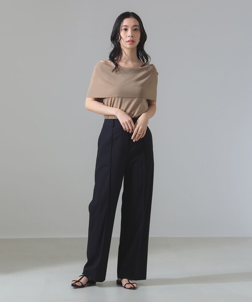BEAMS ビームス 今期オフショルダー ノースリーブ プルオーバーニット セール】オフショルダー ノースリーブ プルオーバーニット