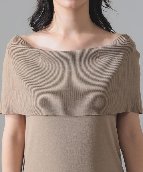 「Demi-Luxe BEAMS」 ノースリーブニット ONE SIZE ベージュ レディース Demi-Luxe BEAMS ニット セーター オフショルダー ノースリーブ
