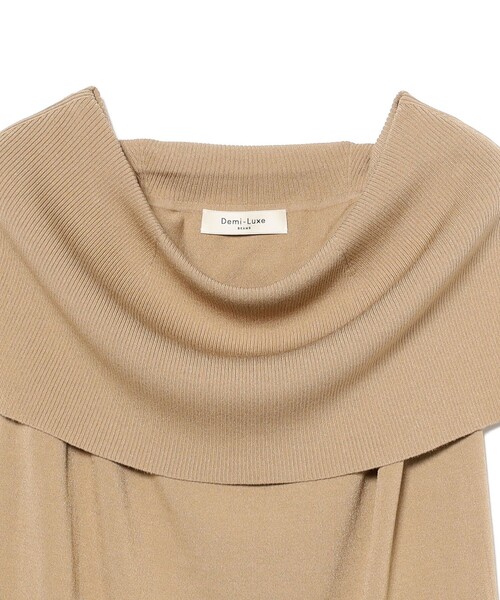 「Demi-Luxe BEAMS」 ノースリーブニット ONE SIZE ベージュ レディース Demi-Luxe BEAMS ニット セーター オフショルダー ノースリーブ
