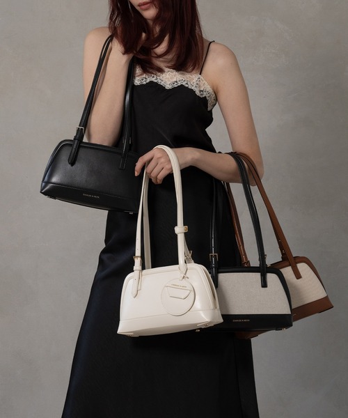 CHARLES & KEITH エノラロンゲイティッドハンドルバッグ CHARLES ＆ KEITH トートバッグ Enola エノラ イロンゲイ