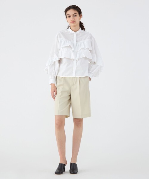 ブラウス シャツ 「別注」ne Quittez pas BLACK TIERED FRILLED コットンシャツ レディース NE QUITTEZ PAS! ブラウス シャツ 「別注」ne Quittez pas BLACK