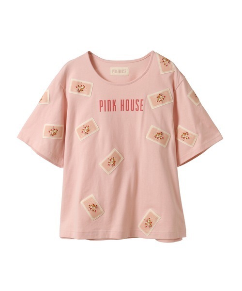 ハグオーワー可愛いベースボールTシャツ新品ダスティピンク新品タグ付き雅姫さん チェーンロゴ刺繍ロンT | Miiakiis Official Store