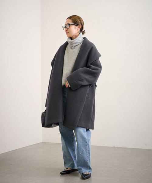 FRAMeWORK ブラック コート FRAMeWORK（フレームワーク） ステンカラーコート コート 「追加