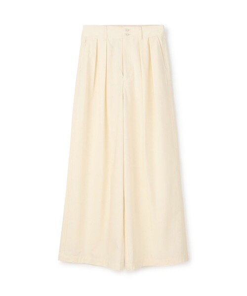MACPHEE パンツ シルクネップウェザー タックワイドパンツ
