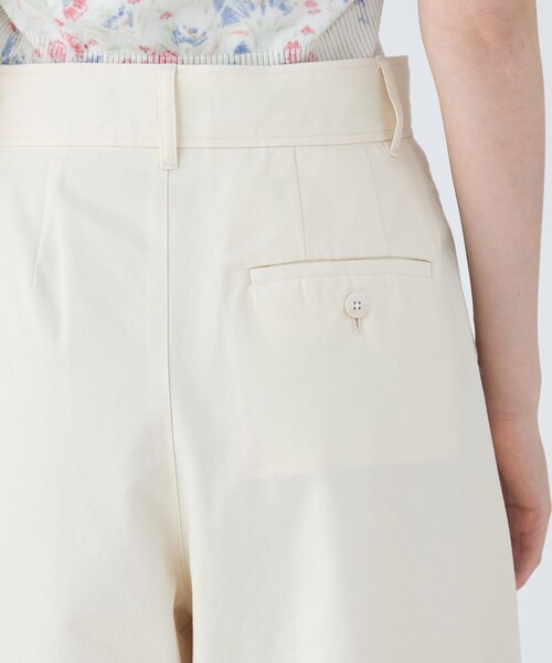 MACPHEE コットン タックワイドパンツ ベージュ マカフィー MACPHEE コットンチノ タックワイドパンツ （43
