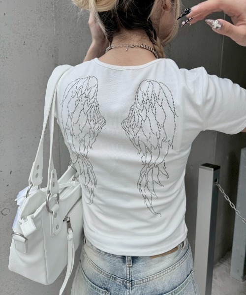 tシャツ 「nmtc+」feather design tee レディース