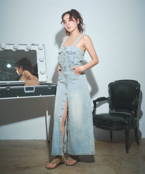 BLONDEY ワンピース ブリーチデニムタイトワンピース : ZOZOTOWN Yahoo