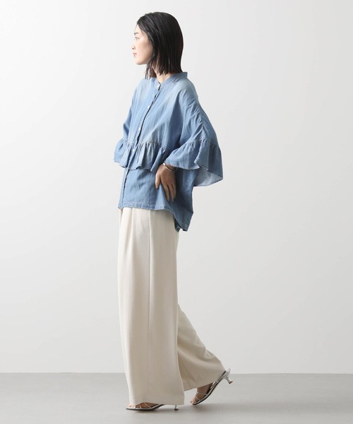 Gready Brilliant Ｒｉｓｌｅｙデニムシャツ Gready Brilliantシアーデニムフリルシャツ | SEKIMIKI Online