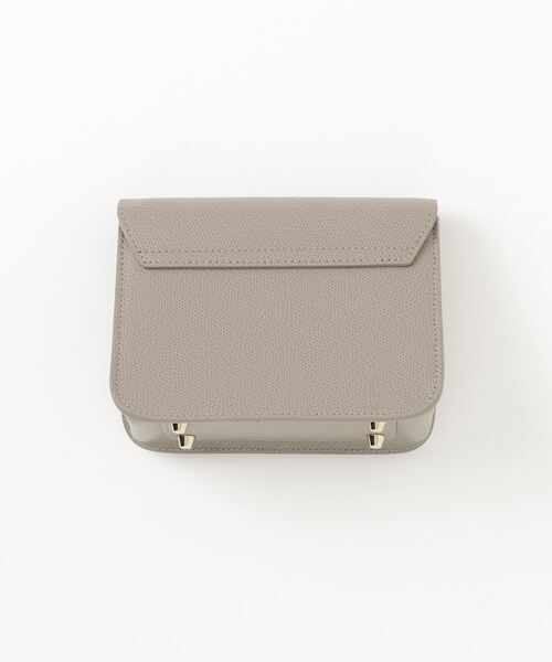 FURLA グレー レザー クラッチバッグ ほぼ未使用 フルラ FURLA グレー 本革シボ レザークラッチバッグ