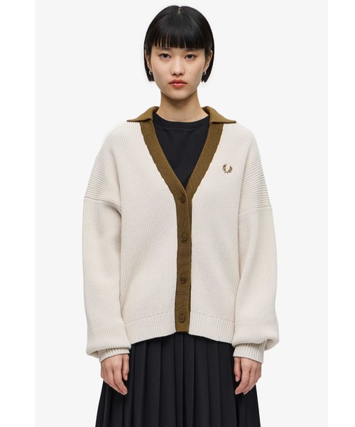 「FRED PERRY」 ニットカーディガン 10 ベージュ レディース FRED PERRY 「FRED PERRY」 ニットカーディガン 10 ベージュ