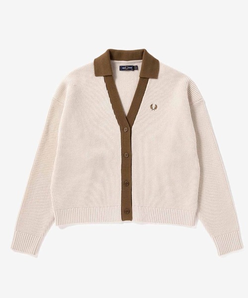 「FRED PERRY」 ニットカーディガン 10 ベージュ レディース FRED PERRY 「FRED PERRY」 ニットカーディガン 10 ベージュ