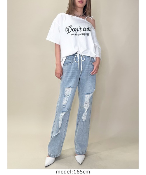 EGOIST（エゴイスト） tシャツ 半袖 ロゴワンショルカットソートップ