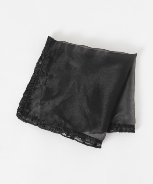 スカーフ バンダナ GANNI　Silk Organza Frill Scarf レディース_2