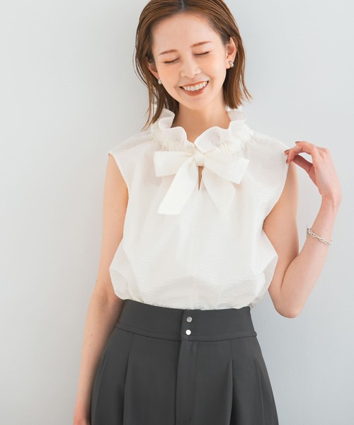「URBAN RESEARCH ROSSO WOMEN」 ノースリーブブラウス FREE ホワイト レディース