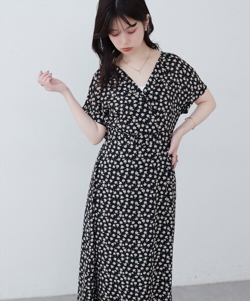 natural couture ワンピース 半袖 「WEB限定」トライアングルカラー