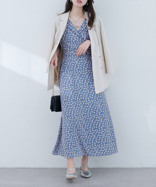 natural couture ワンピース 半袖 「WEB限定」トライアングルカラー