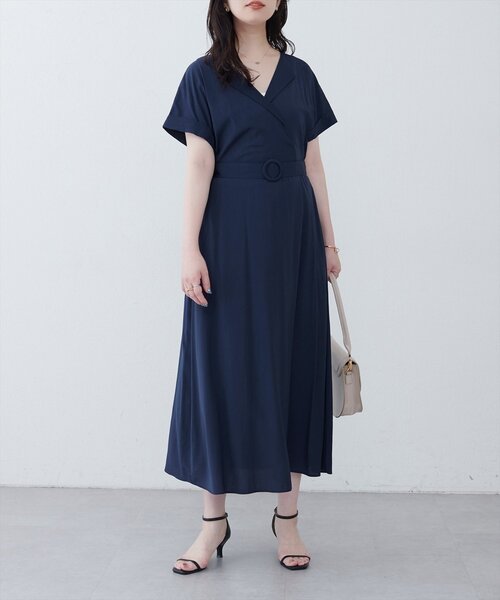 トライアングルワンピース natural couture ワンピース 「WEB限定」トライアングルカラー