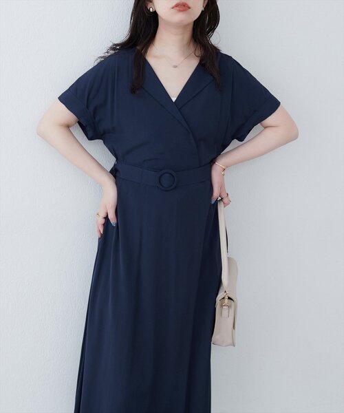 natural couture ワンピース 「WEB限定」トライアングルカラー