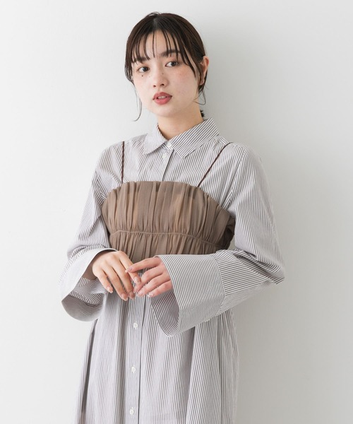 「SENSE OF PLACE by URBAN RESEARCH」 長袖ワンピース S ベージュ系その他 レディース_画像9