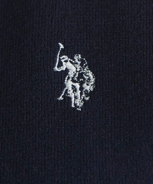「U.S. POLO ASSN.」 ニットカーディガン L ネイビー レディース