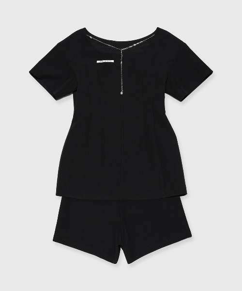 JOSE MOON ワンピース MINI DRESS WITH S/PT/ミニドレスウィズ