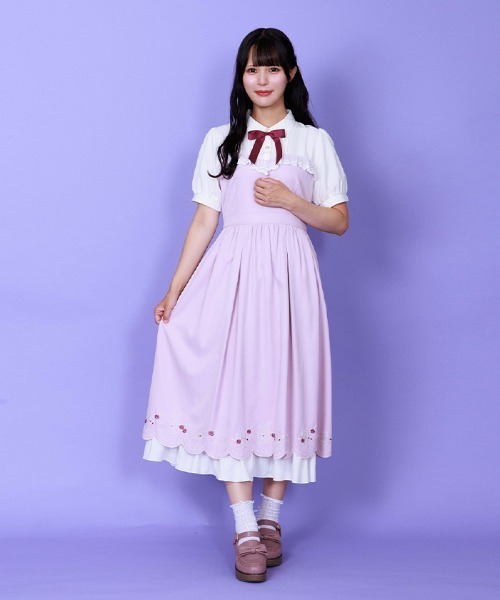 axes femme POETIQUE ワンピース ティーパーティー刺繍ワンピース