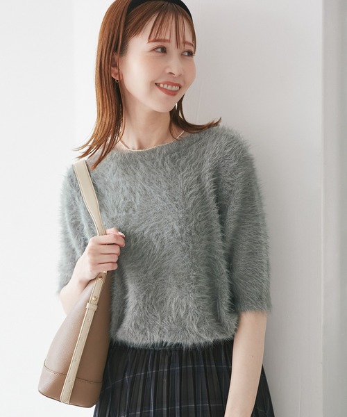 美品♡ Drawer モヘヤ　シャギー　半袖　ニット　ドゥロワー キルトロゴシャギーニットトップス – Darich (ダーリッチ)
