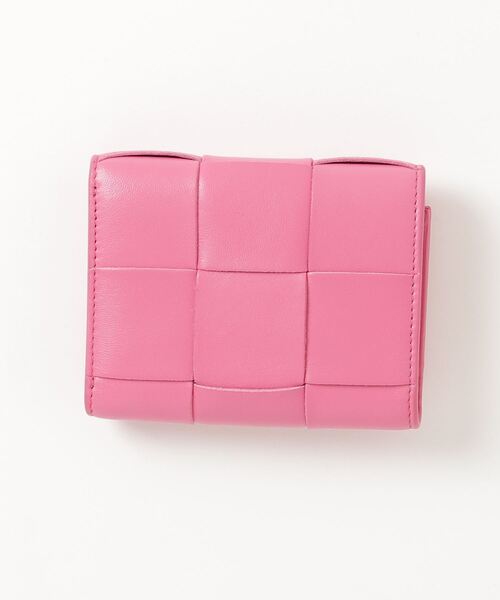 ボッテガヴェネタ くすみピンク　二つ折財布　BOTTEGA　VENETA ボッテガヴェネタ カセット 二つ折り 財布 ファスナー カード