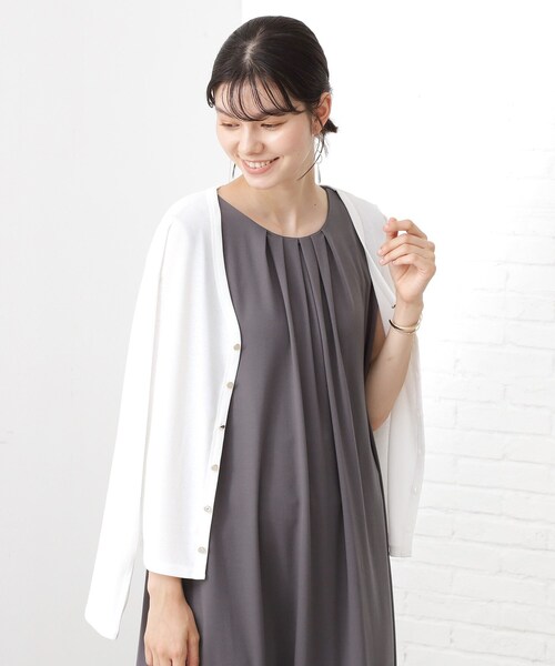 THE SHOP TK カーディガン シアーフライスVカーデ レディース
