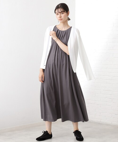 THE SHOP TK カーディガン シアーフライスVカーデ レディース