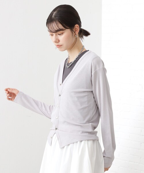 THE SHOP TK カーディガン シアーフライスVカーデ レディース