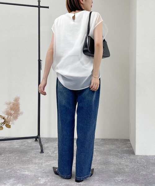 「fredy emue」 半袖ブラウス 38 ライトグレー レディース_画像4