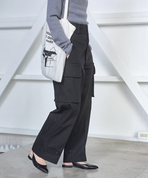 「Spick & Span」 カーゴパンツ 36 ブラック レディース