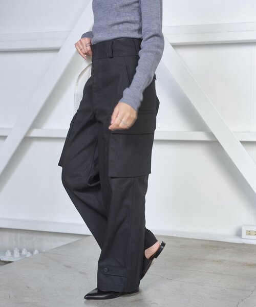 「Spick & Span」 カーゴパンツ 36 ブラック レディース