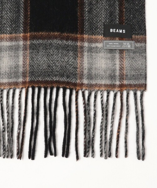 BEAMS（ビームス） マフラー グラデーション チェック マフラー メンズ