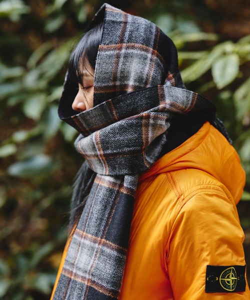 BEAMS（ビームス） マフラー グラデーション チェック マフラー メンズ