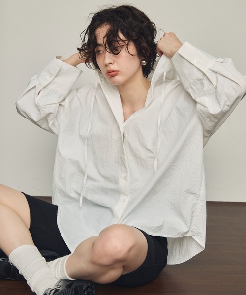 Trish（トリッシュ） ブラウス シャツ ナイロンフードシャツ