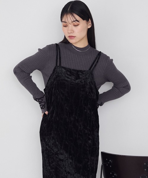 forksy.（フォルクシー） ワンピース 「forksy.」裾スリットベロア