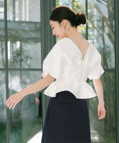 「ur's」 半袖ブラウス M ブラック レディース_画像3