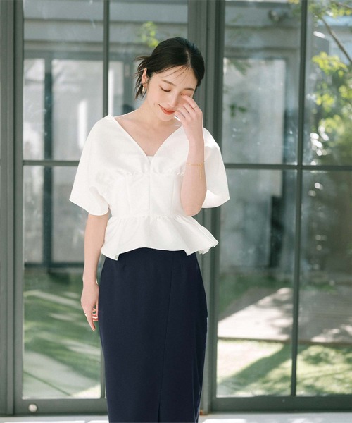 「ur's」 半袖ブラウス M ブラック レディース_画像4