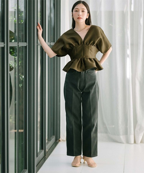 「ur's」 半袖ブラウス M ブラック レディース_画像7