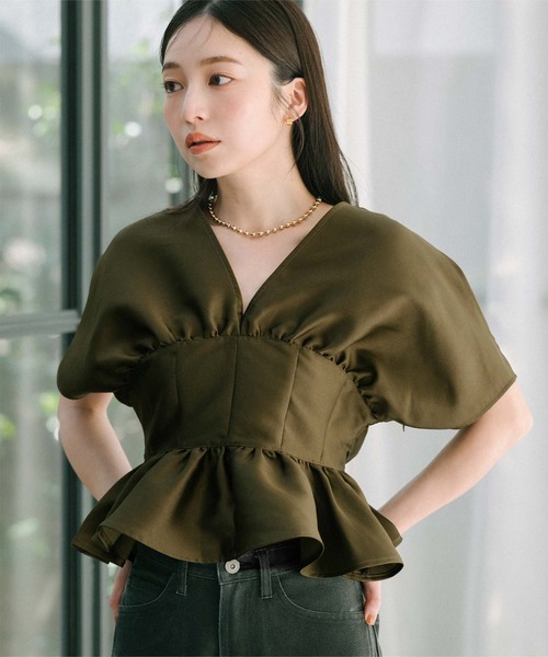 「ur's」 半袖ブラウス M ブラック レディース_画像8