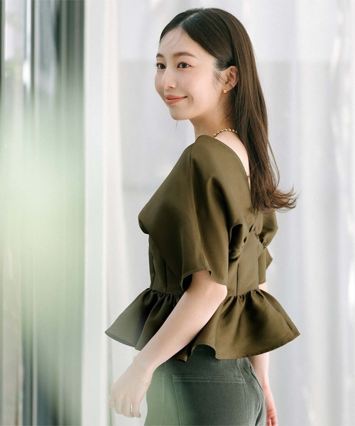 「ur's」 半袖ブラウス M ブラック レディース_画像9