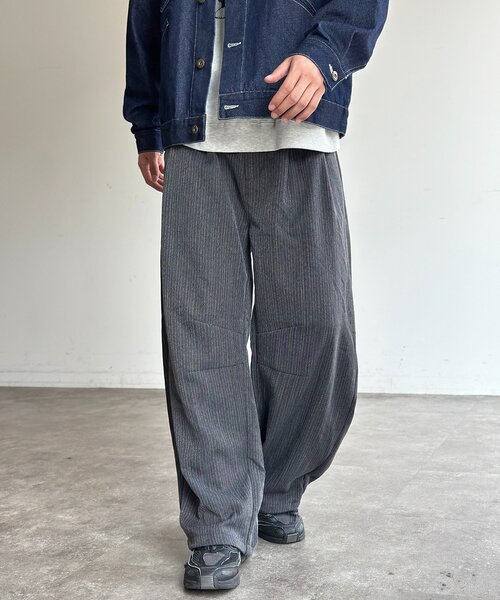 CPCM（シーピーシーエム） スラックス パンツ ヘリンボーンバレル