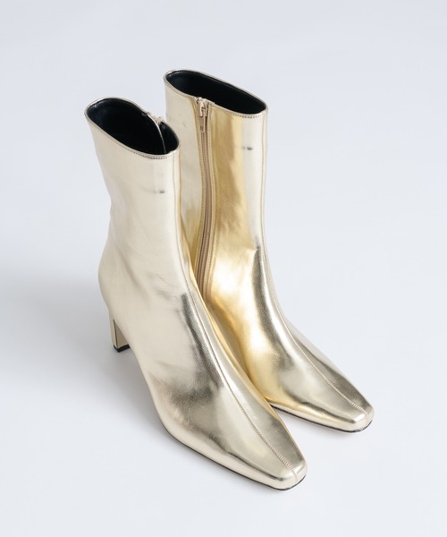 「LA BELLE ETUDE」 ショートブーツ S ゴールド レディース_画像9