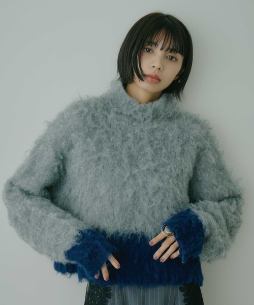 VIOLETTA（ヴィオレッタ） ニット セーター バイカラーモヘア