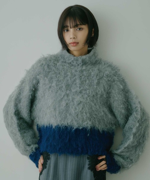 VIOLETTA（ヴィオレッタ） ニット セーター バイカラーモヘア